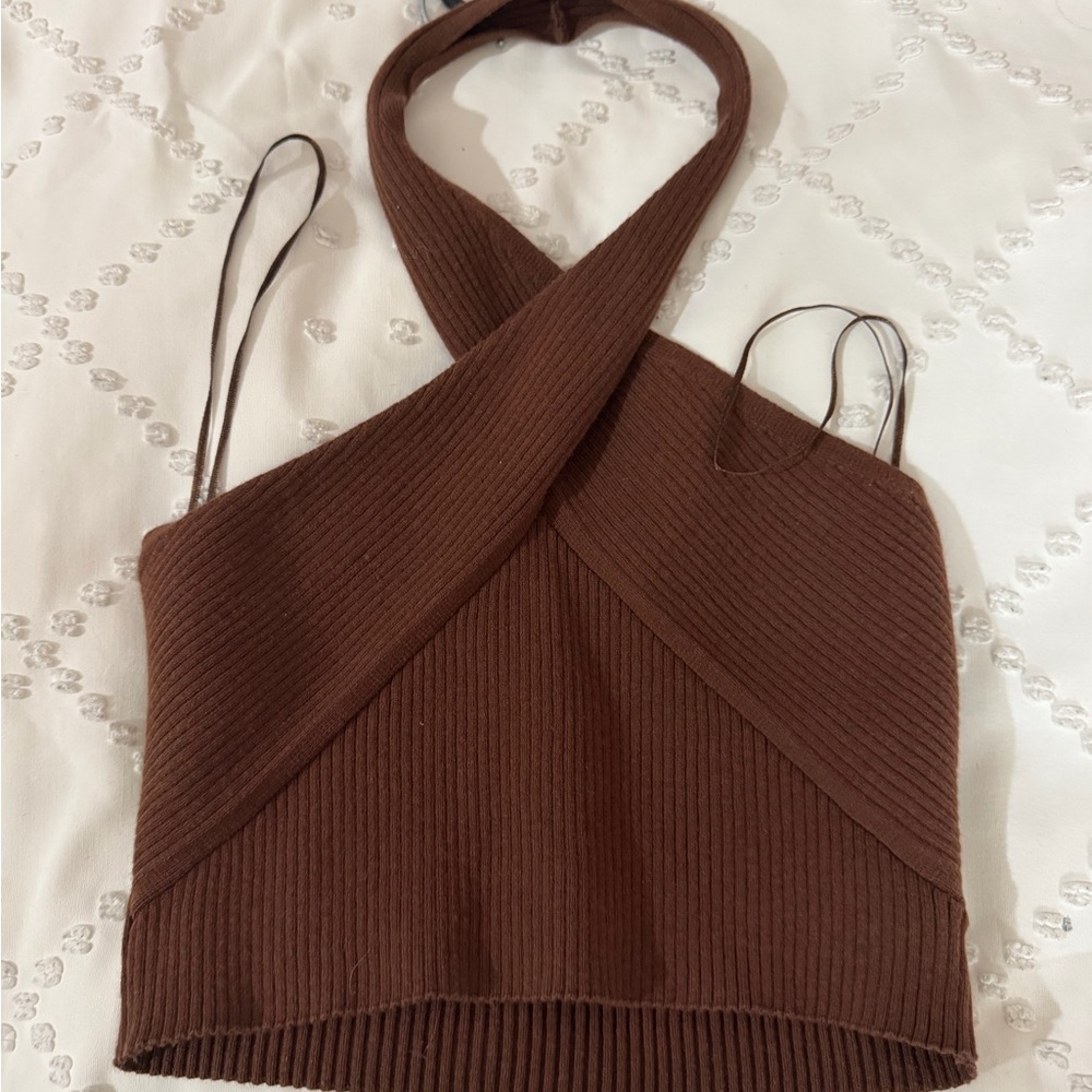 Cotton Candy Chocolate Ribbed Crop Top